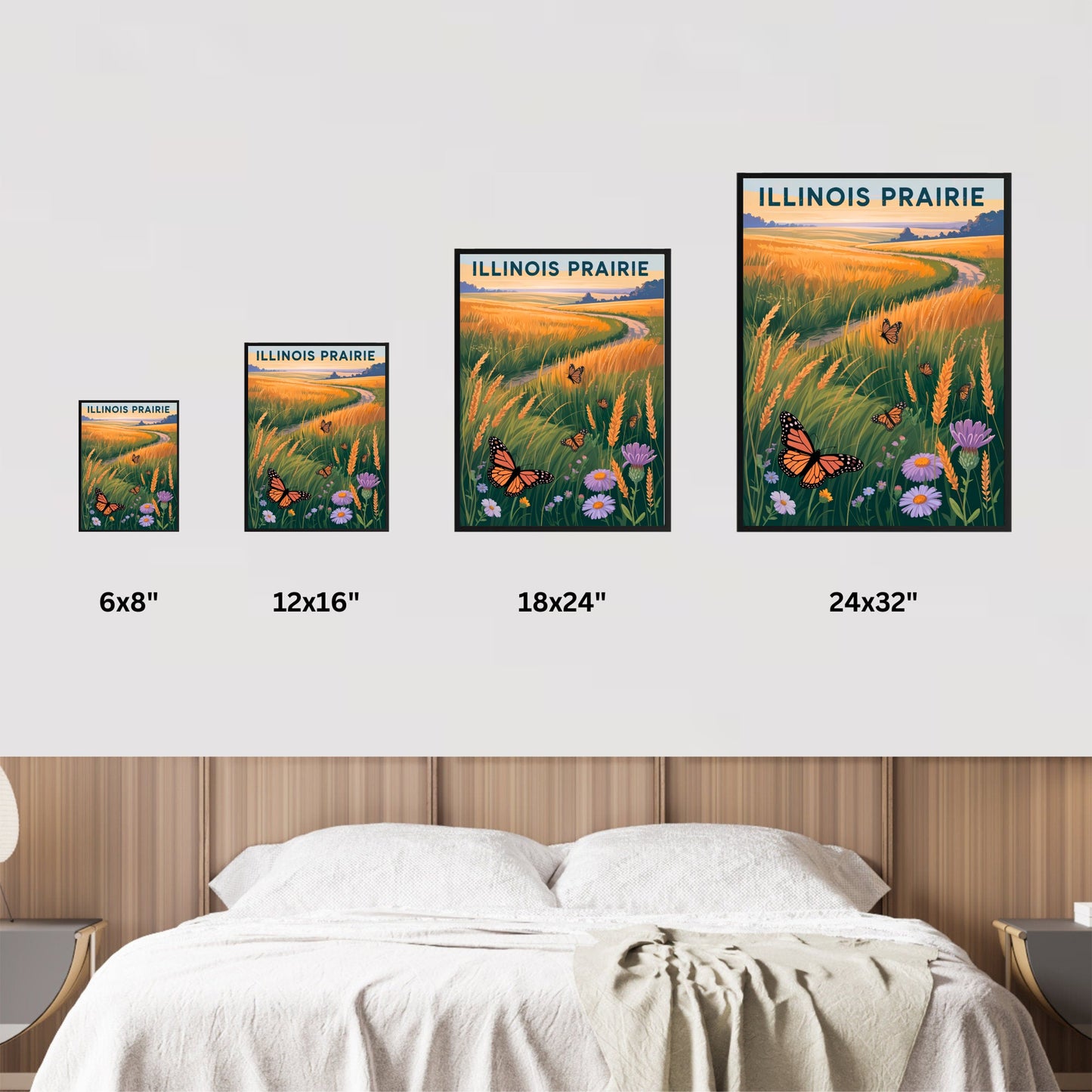 Illinois Vintage Travel Poster -  Roam Free in Prairie Country