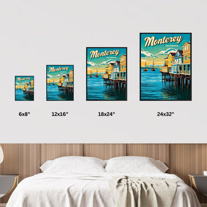 Monterey Vintage Travel Poster - California Charming Seaside Homes