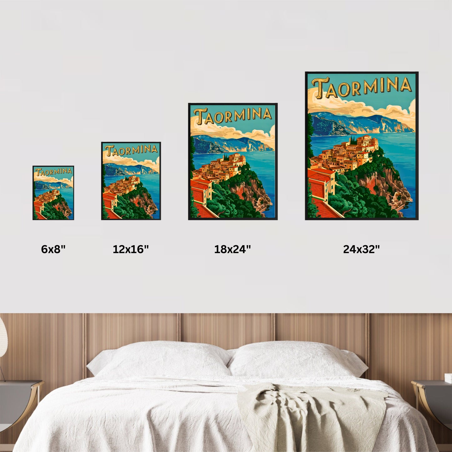 Taormina Vintage Travel Poster - Sicily Charm