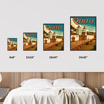 Quito Vintage Travel Poster - San Francisco Plaza