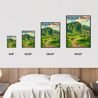 Kualoa Ranch Vintage Travel Poster - Oʻahu