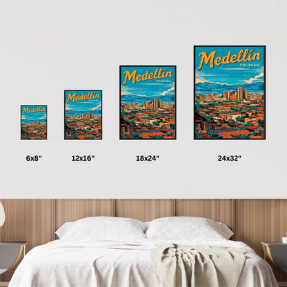 Medellín Vintage Travel Poster - The Soul of Colombia