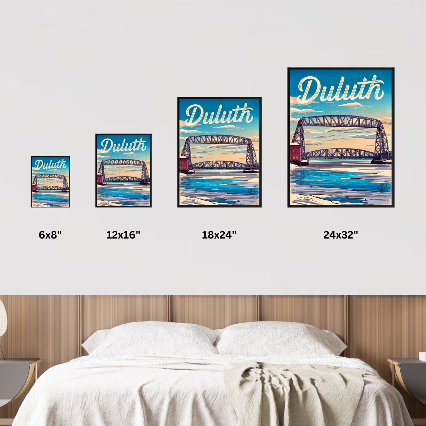 Duluth Vintage Travel Poster - Captivating Bridge Minnesota
