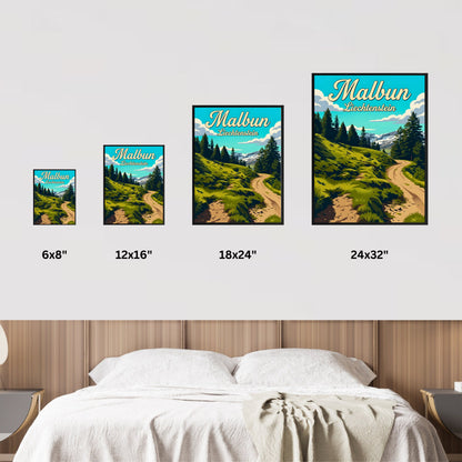 Malbun Vintage Travel Poster - Hiking View