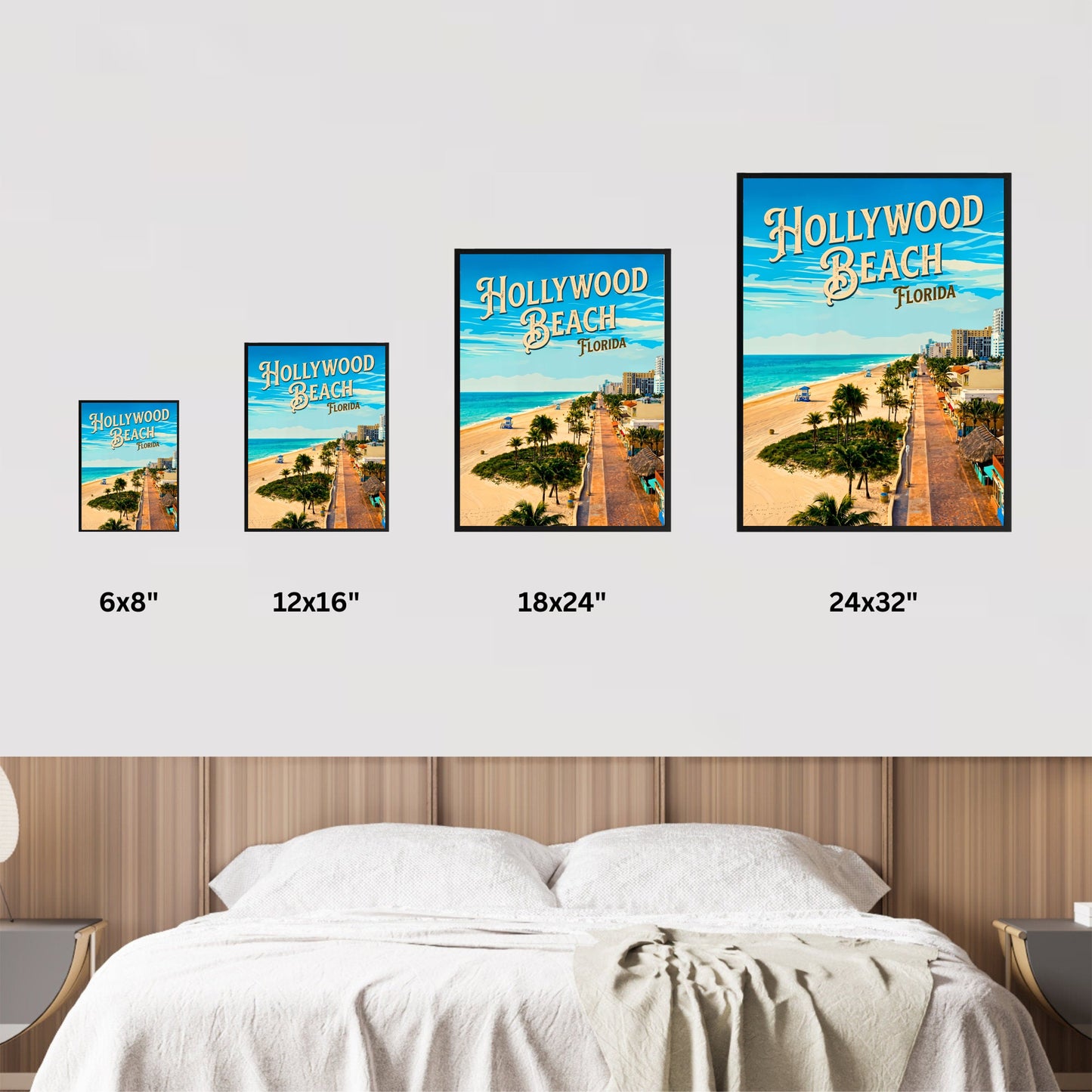 Hollywood Beach Vintage Travel Poster - the Atlantic Shore Florida
