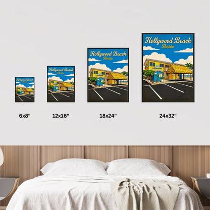 Hollywood Beach Vintage Travel Poster - Hotel Paradise by the Sea