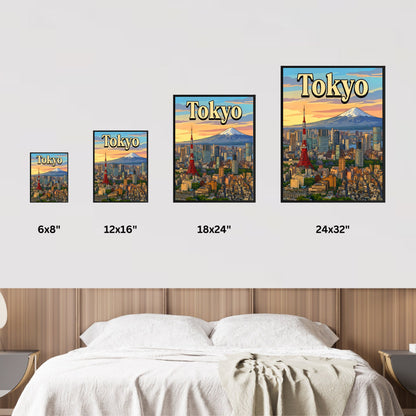 Tokyo Vintage Travel Poster - Japan Captivating Above View