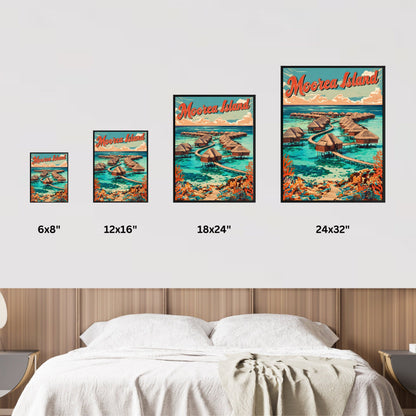 Moorea Island Vintage Travel Poster - Beautiful Vacation Spot