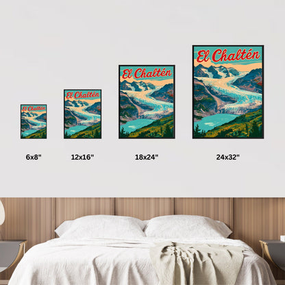 El Chaltén Travel Poster - Stunning Gateway to Patagonia's Peaks