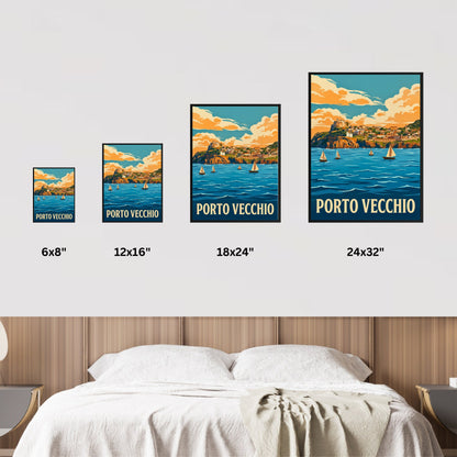 Porto Vecchio Vintage Travel Poster - The Heart of Capraia
