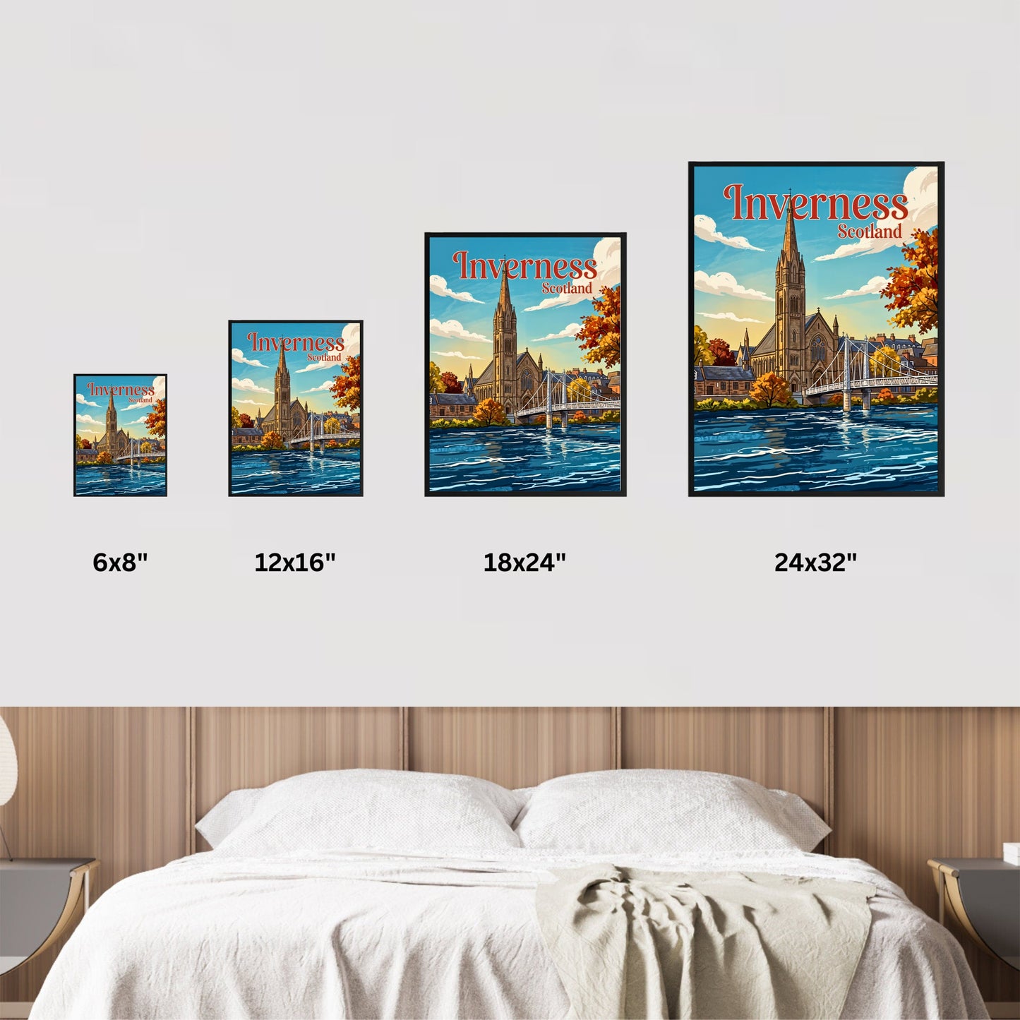 Inverness Vintage Travel Poster - Scottish Riverfront