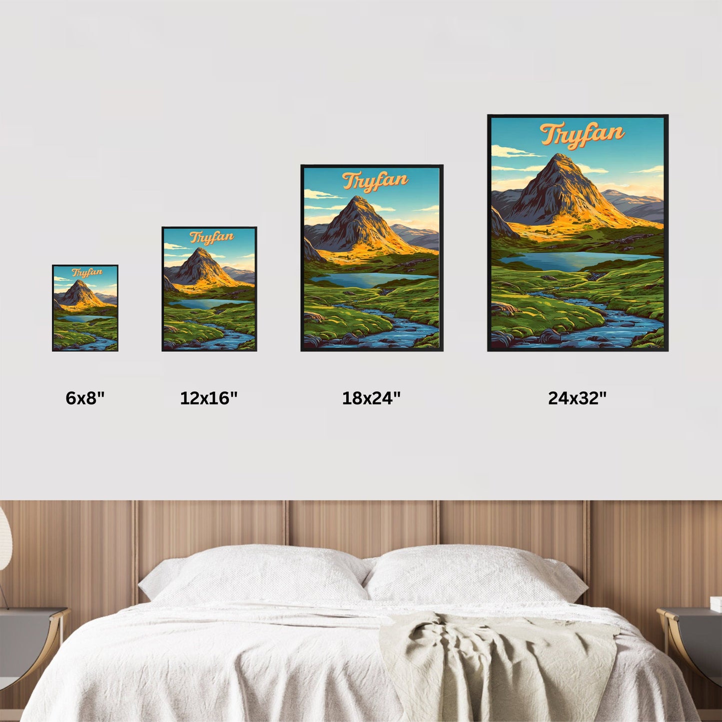 Tryfan Vintage Travel Poster - Mesmerizing View of Snowdonia North Wales