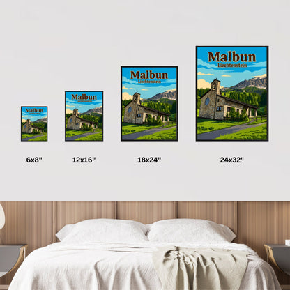 Malbun Vintage Travel Poster - Holiness in the Mountain