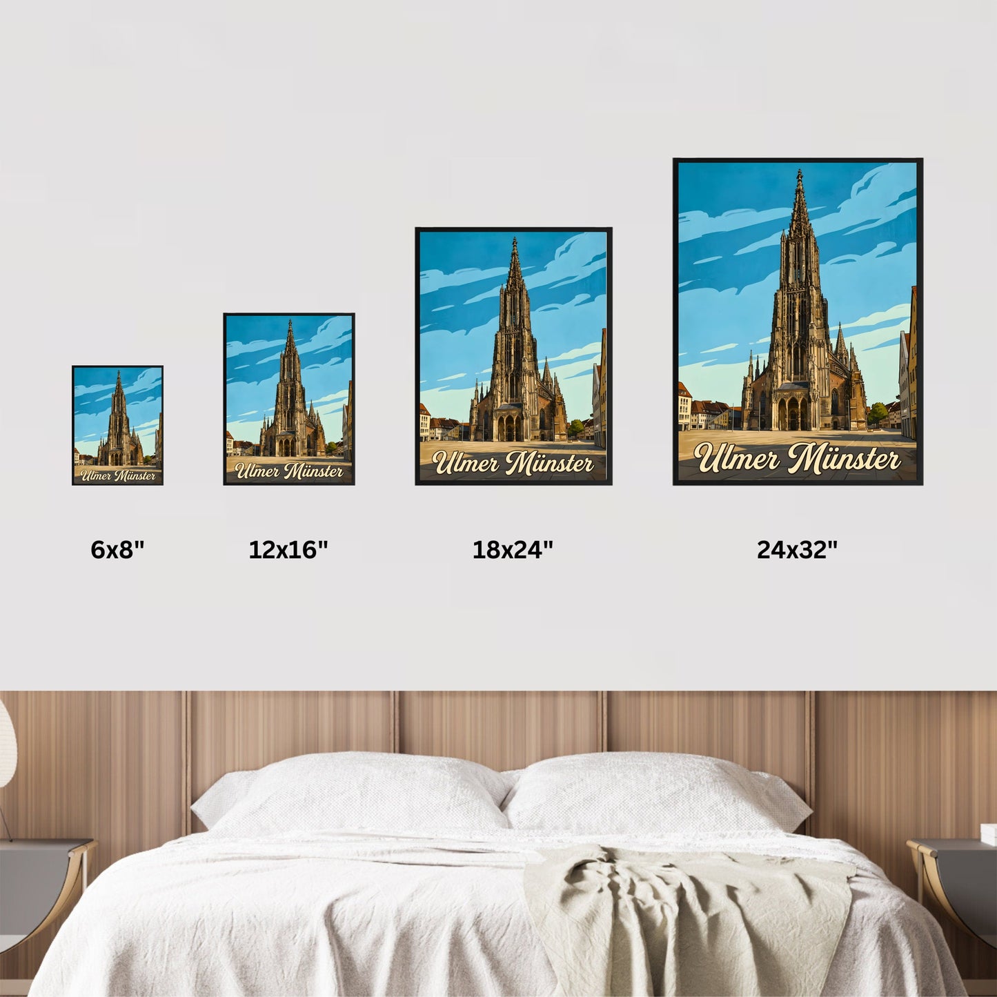 Ulmer Münster Vintage Travel Poster - Crown of Baden-Württemberg