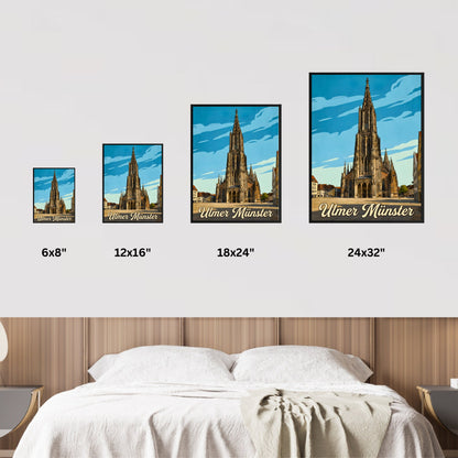 Ulmer Münster Vintage Travel Poster - Crown of Baden-Württemberg