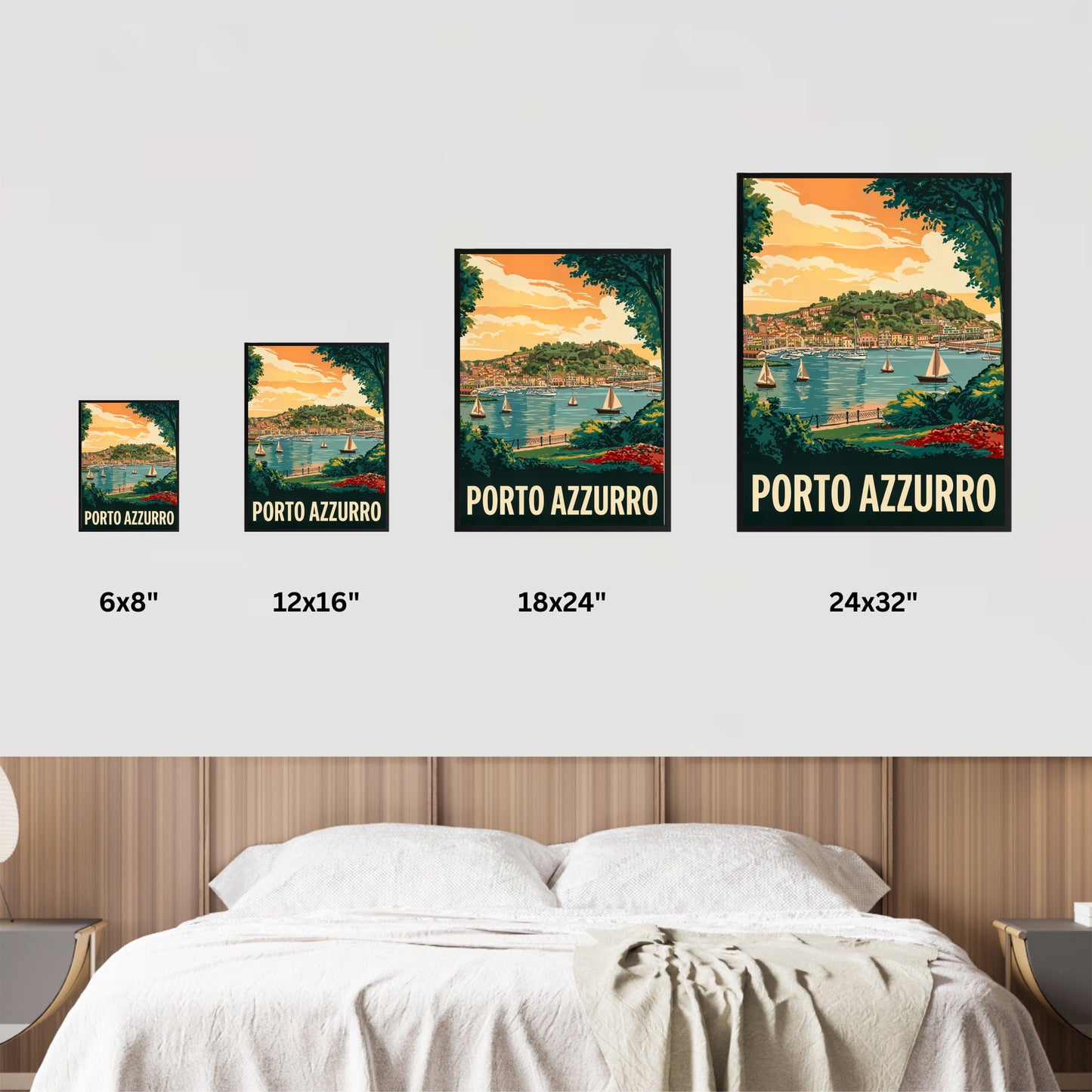 Porto Azzurro Vintage Travel Poster - Elba Island, Italy