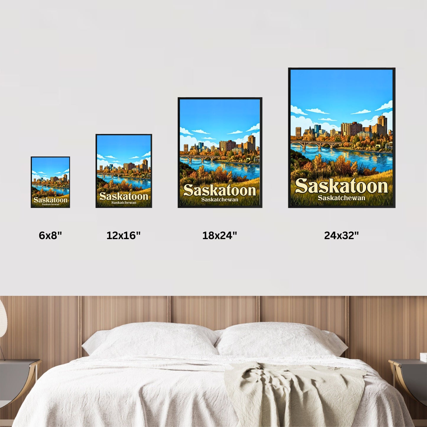 Saskatoon Vintage Travel Poster - River City