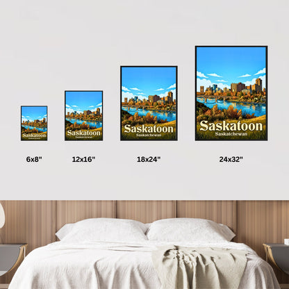 Saskatoon Vintage Travel Poster - River City