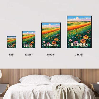 Illinois Vintage Travel Poster - The Prairie State Beauty