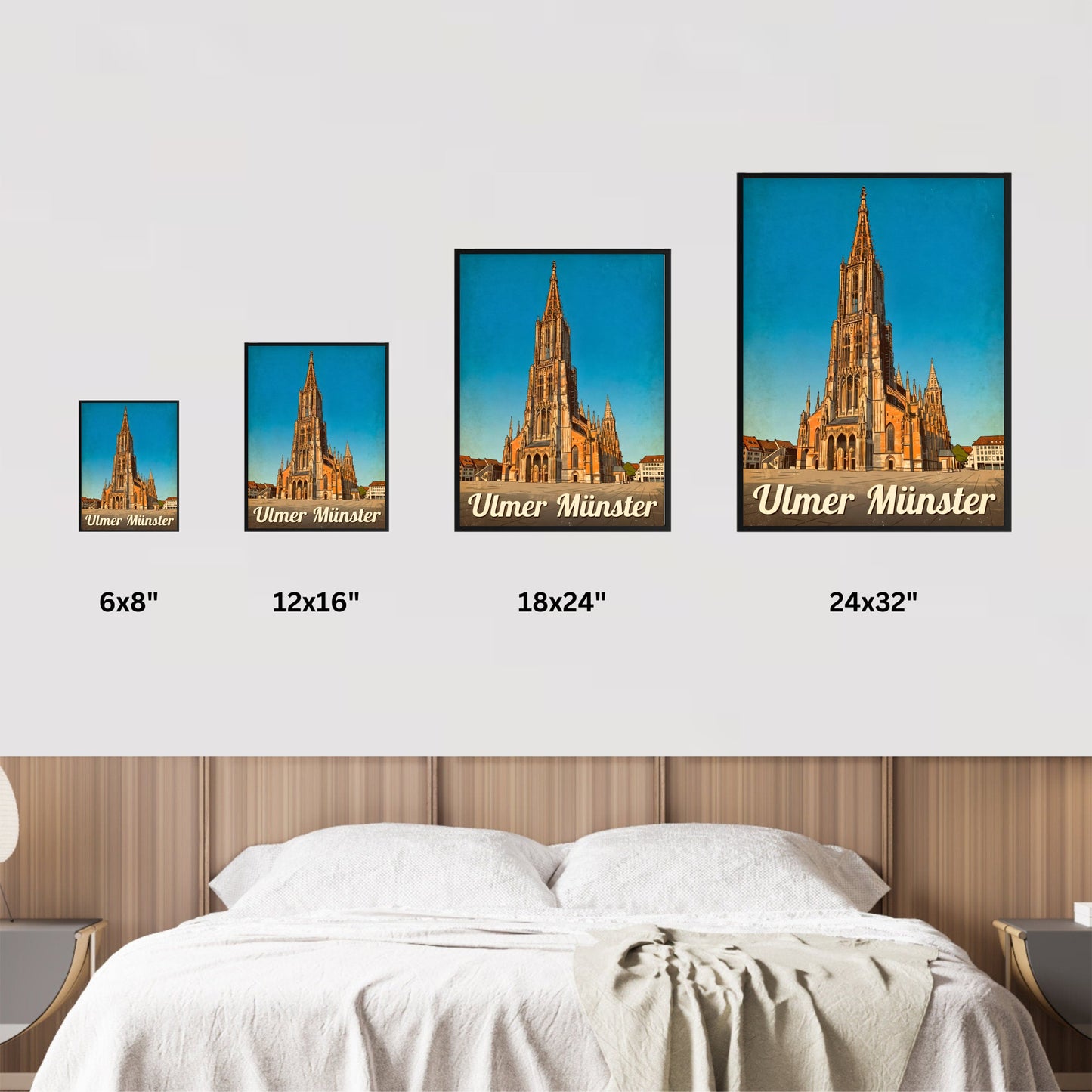 Ulmer Münster Vintage Travel Poster - Germany The Tallest Church Tower