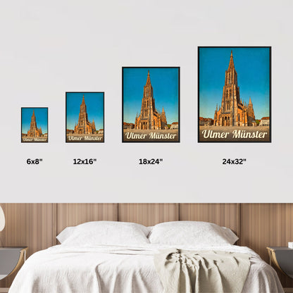 Ulmer Münster Vintage Travel Poster - Germany The Tallest Church Tower