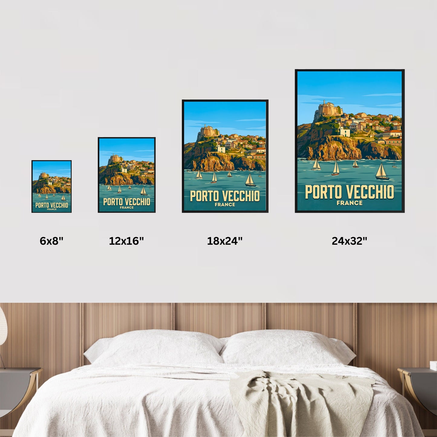 Porto Vecchio Vintage Travel Poster - Timeless Coastal Village