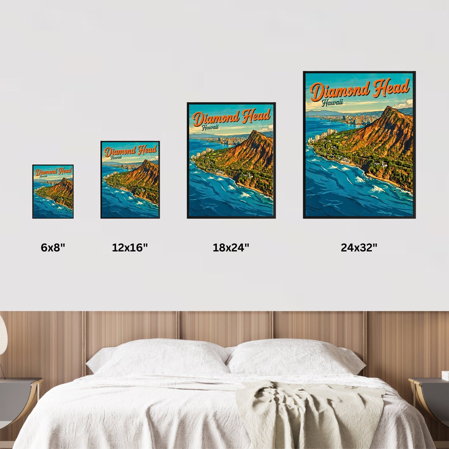Diamond Head Vintage Travel Poster - Majesty of Hawaii