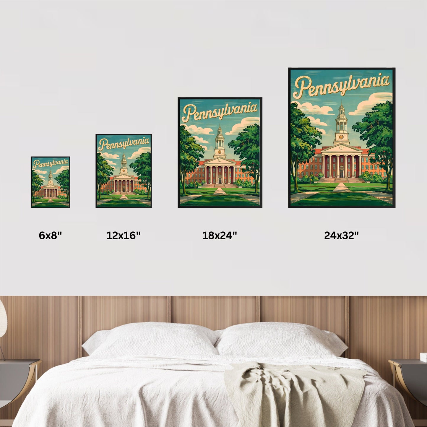 Pennsylvania, State College Vintage Travel Poster  - Penn State University