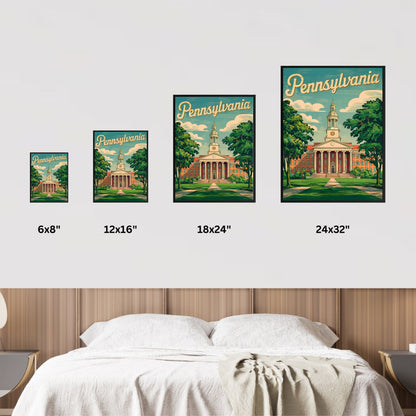 Pennsylvania, State College Vintage Travel Poster  - Penn State University