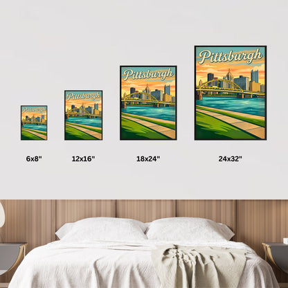 Pittsburgh Vintage Travel Poster- Landmark Bridge