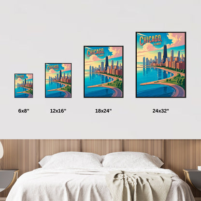 Chicago Vintage Travel Poster - Jazz, Skyscrapers & Spirit