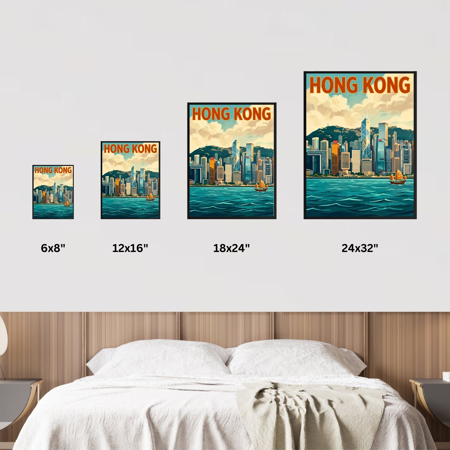 Hong Kong Vintage Travel Poster - Bright Afternoon