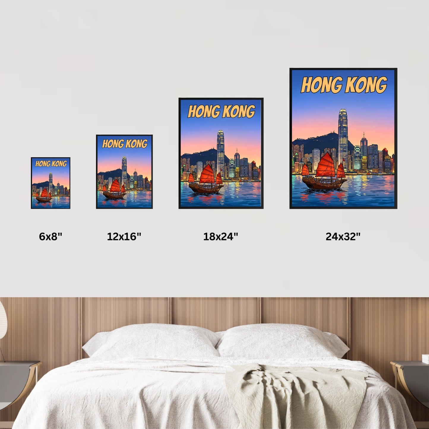 Hong Kong Vintage Travel Poster - China