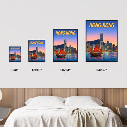 Hong Kong Vintage Travel Poster - China