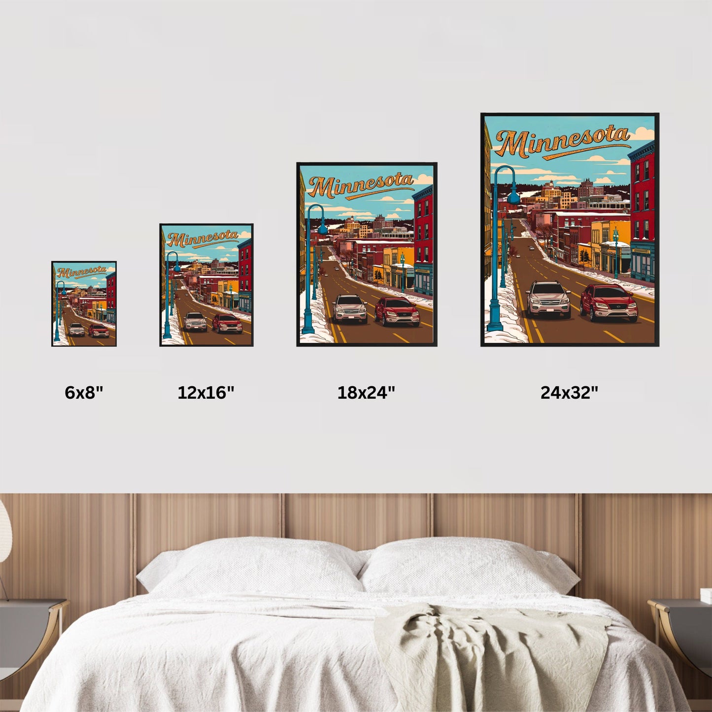 Minnesota Vintage Travel Poster - Duluth Downtown