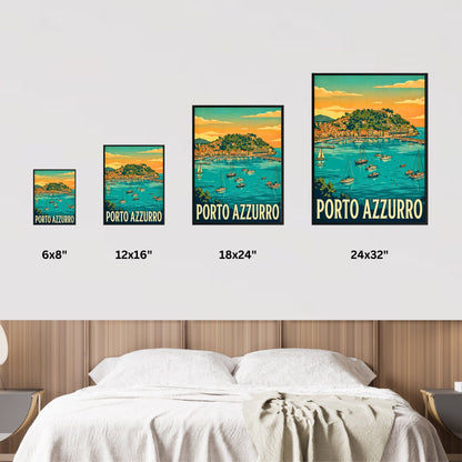 Porto Azzurro Vintage Travel Poster