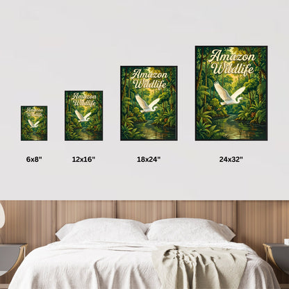 Amazon Untamed Wildlife Vintage Travel Poster