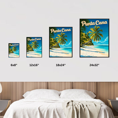 Punta Cana Vintage Travel Poster - Stunning Beach Shore