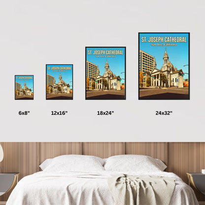St. Joseph Cathedral Vintage Travel Poster -  San Jose, California