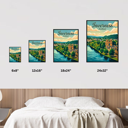 Inverness Vintage Travel Poster - Riverside Scotland