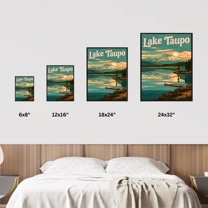 Lake Taupo Vintage Travel Poster