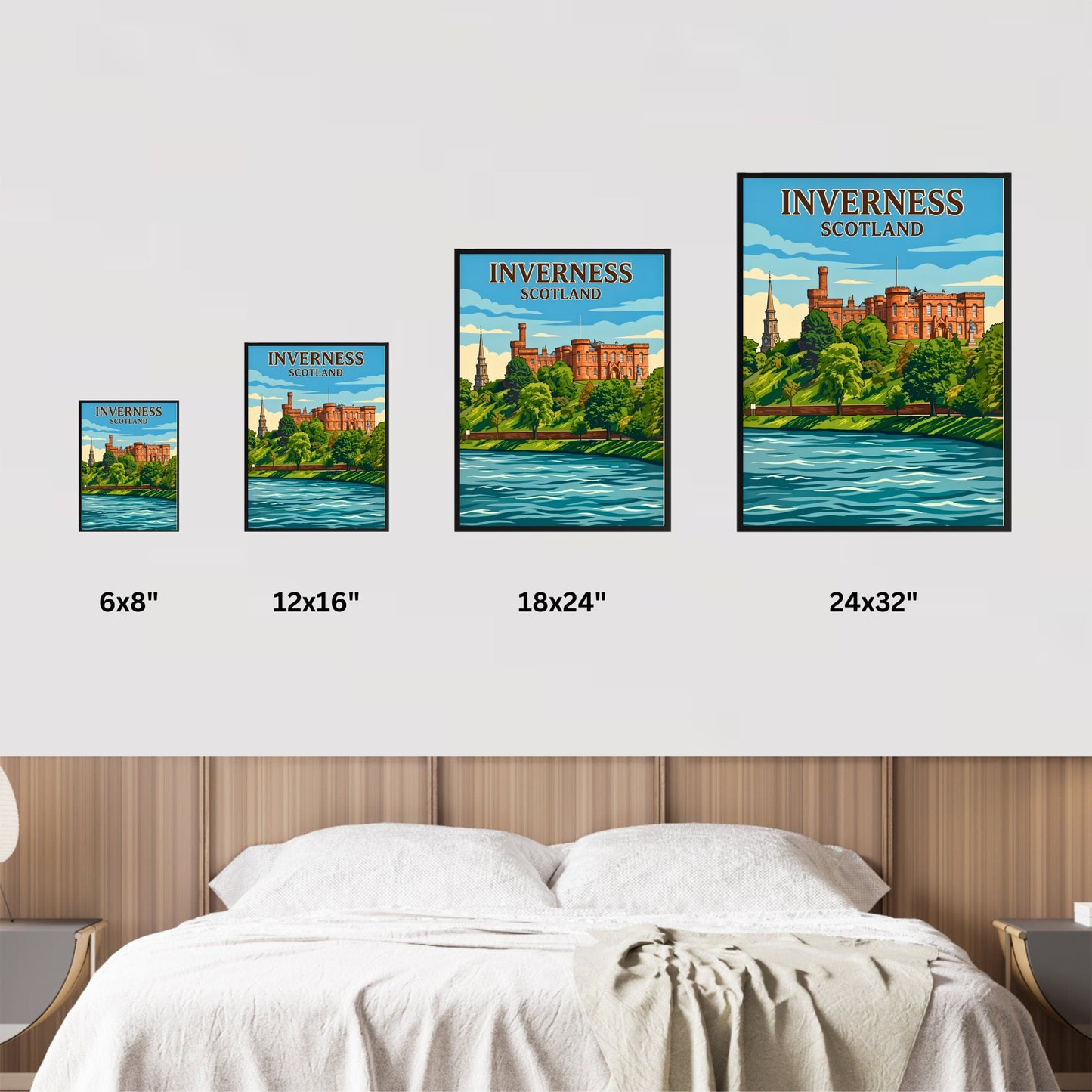Inverness Vintage Travel Poster - Scotland Landmarks