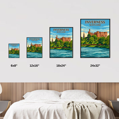 Inverness Vintage Travel Poster - Scotland Landmarks