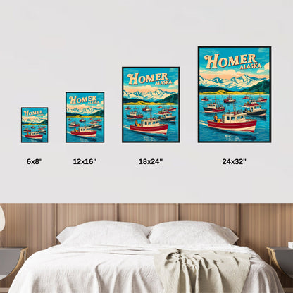 Homer Vintage Travel Poster - Halibut Fishing Capital of the World