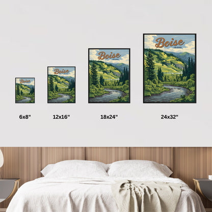 Boise Vintage Travel Poster - Breathtaking Nature Getaway
