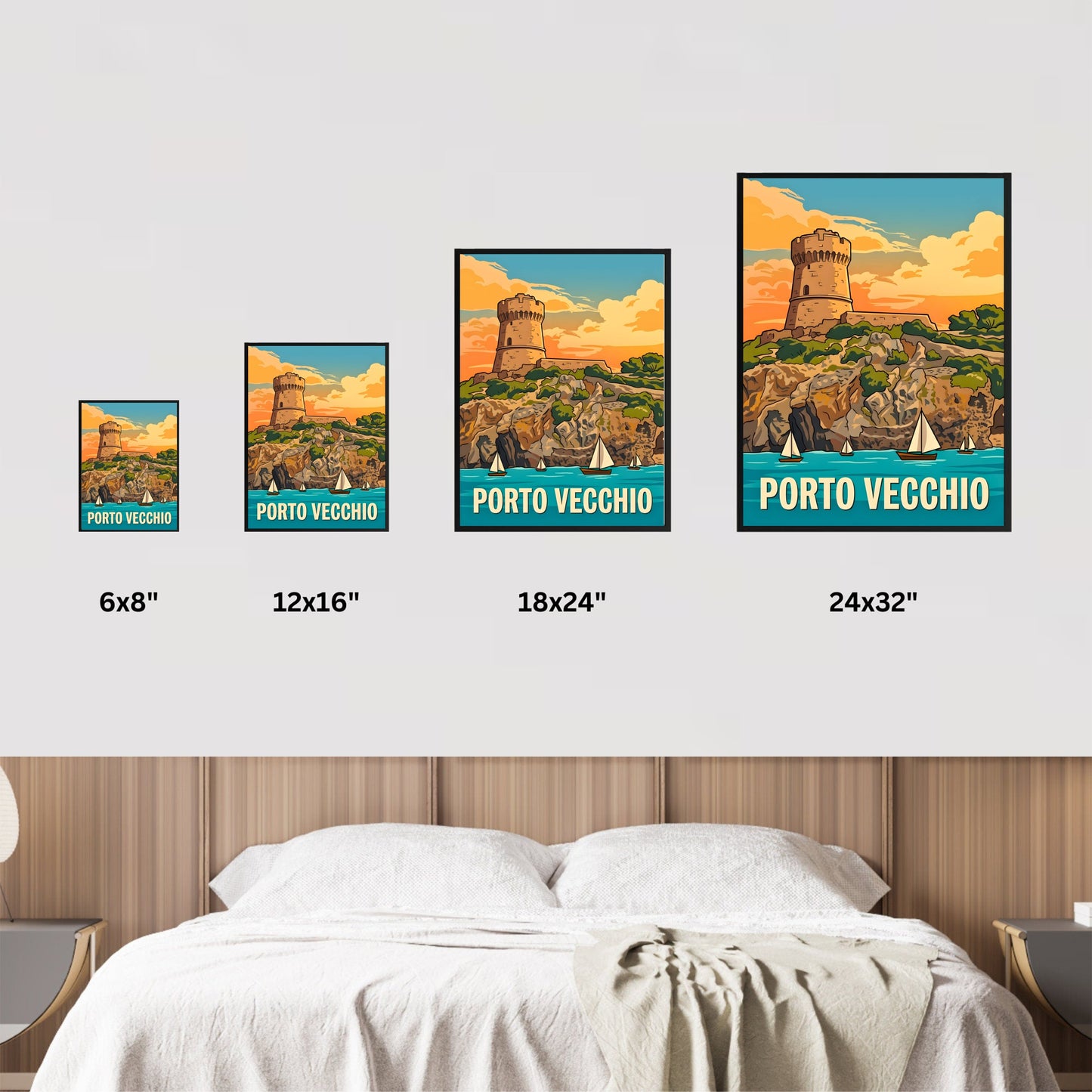 Porto Vecchio Vintage Travel Poster - Island Harbor Charm
