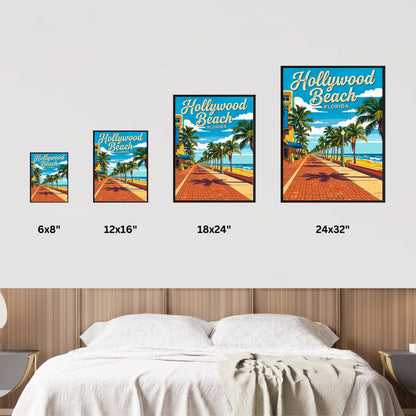Hollywood Beach Vintage Travel Poster - Paradise Awaits at Hollywood Beach