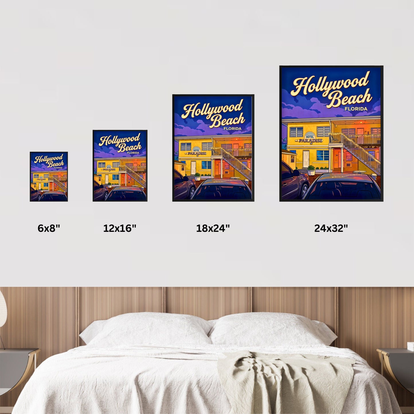 Hollywood Beach Vintage Travel Poster - Beachside Retreat