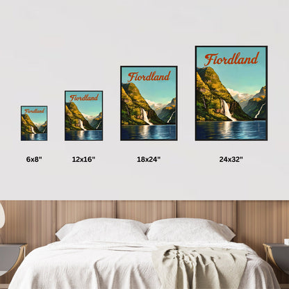 Fiordland Vintage Travel Poster