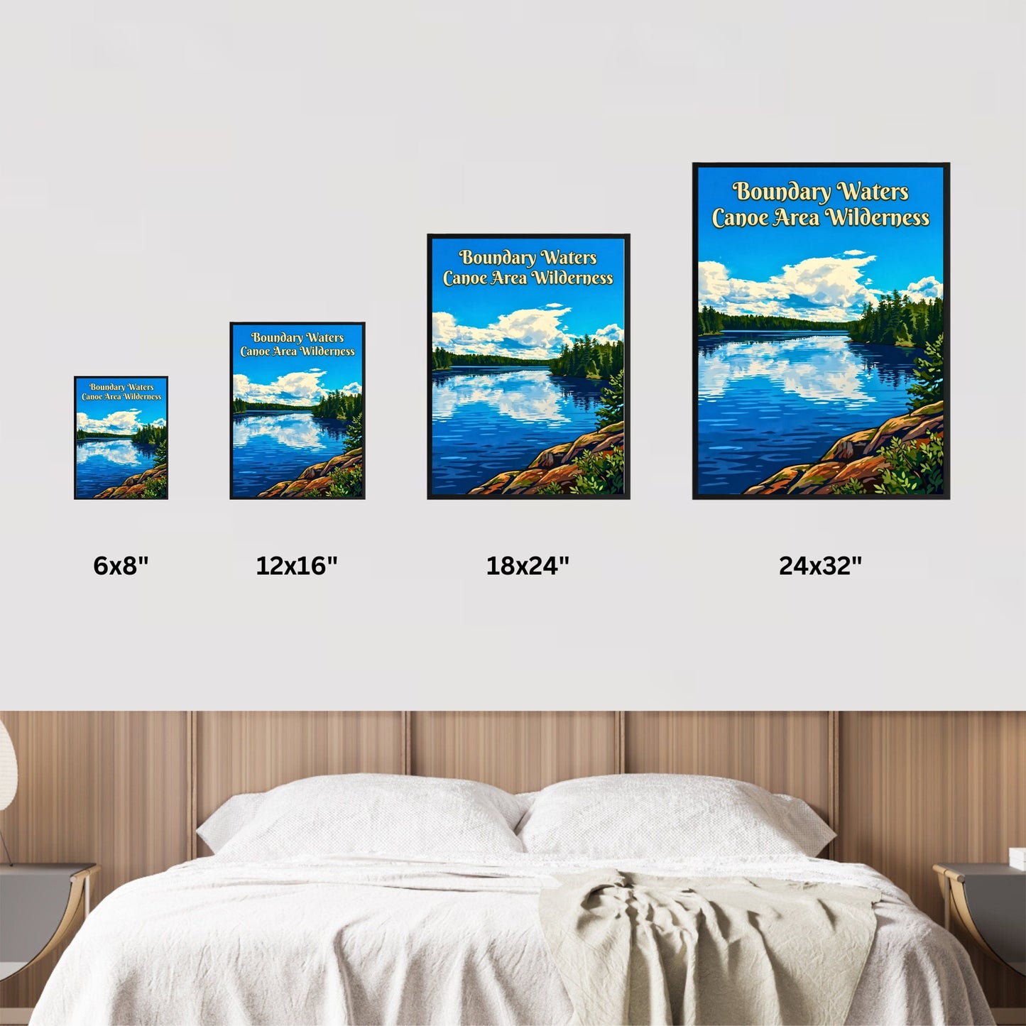 Boundary Waters Canoe Area Wilderness Vintage Travel Poster - Where the Wild Waters Flow